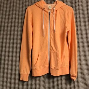 Bright Orange Zip Up Sweatshirt